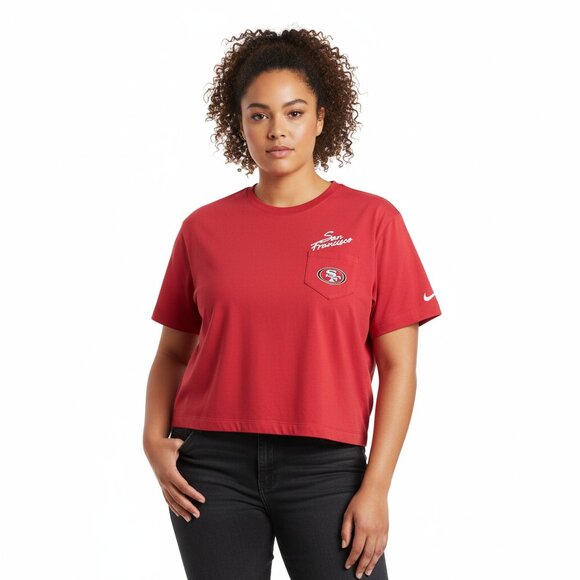 NEW WITH TAGS Nike Women's San Francisco 49ers Boxy Crop T-Shirt - Picture 1 of 7